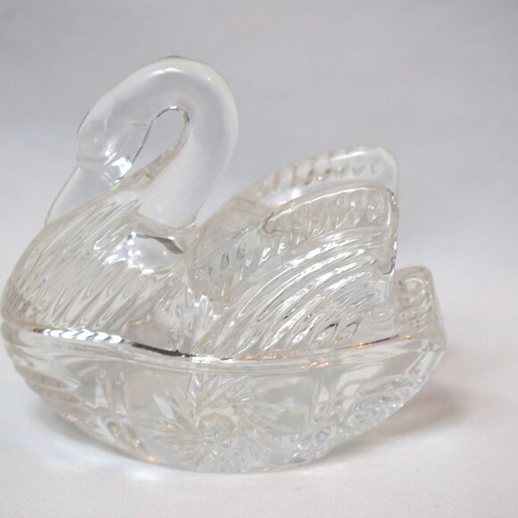 VTG Crystal Swan Bird on Nest Trinket Dish - Picture 3 of 6